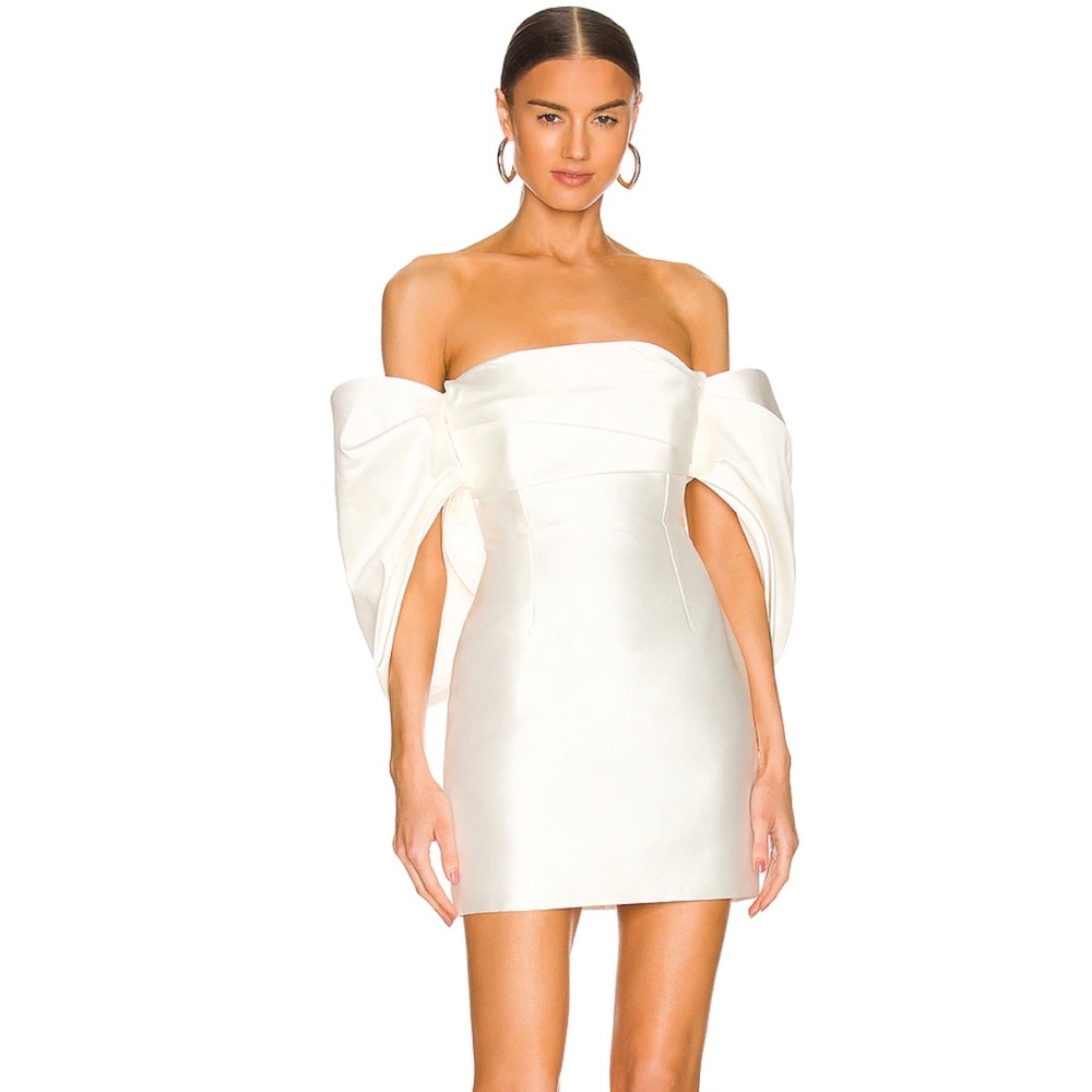 Solace London White Off-Shoulder Mini Dress